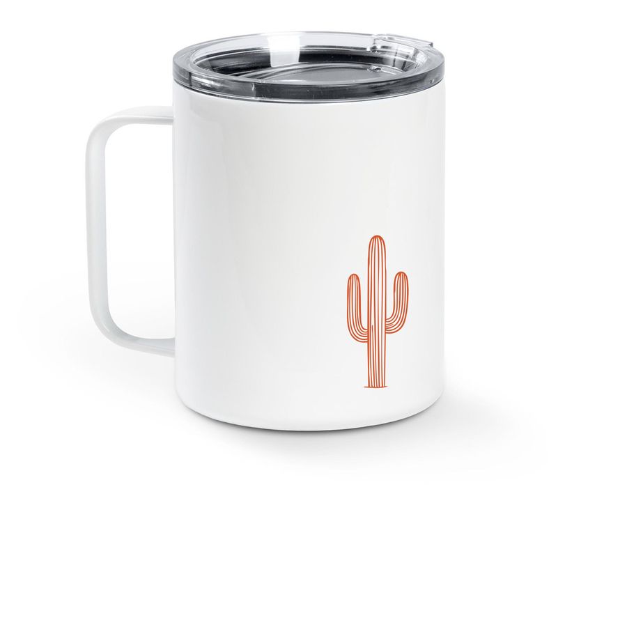 White 'MW4OV' Saguaro mug supporting Matt Wood for Oro Valley Town Council