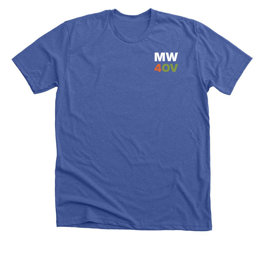 Royal blue crew neck campaign tee supporting Matt Wood for Oro Valley Town Council